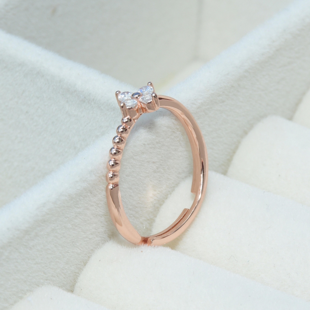 Rose Gold Cubic Zirconia Ball Ring for Women and Girls… 2