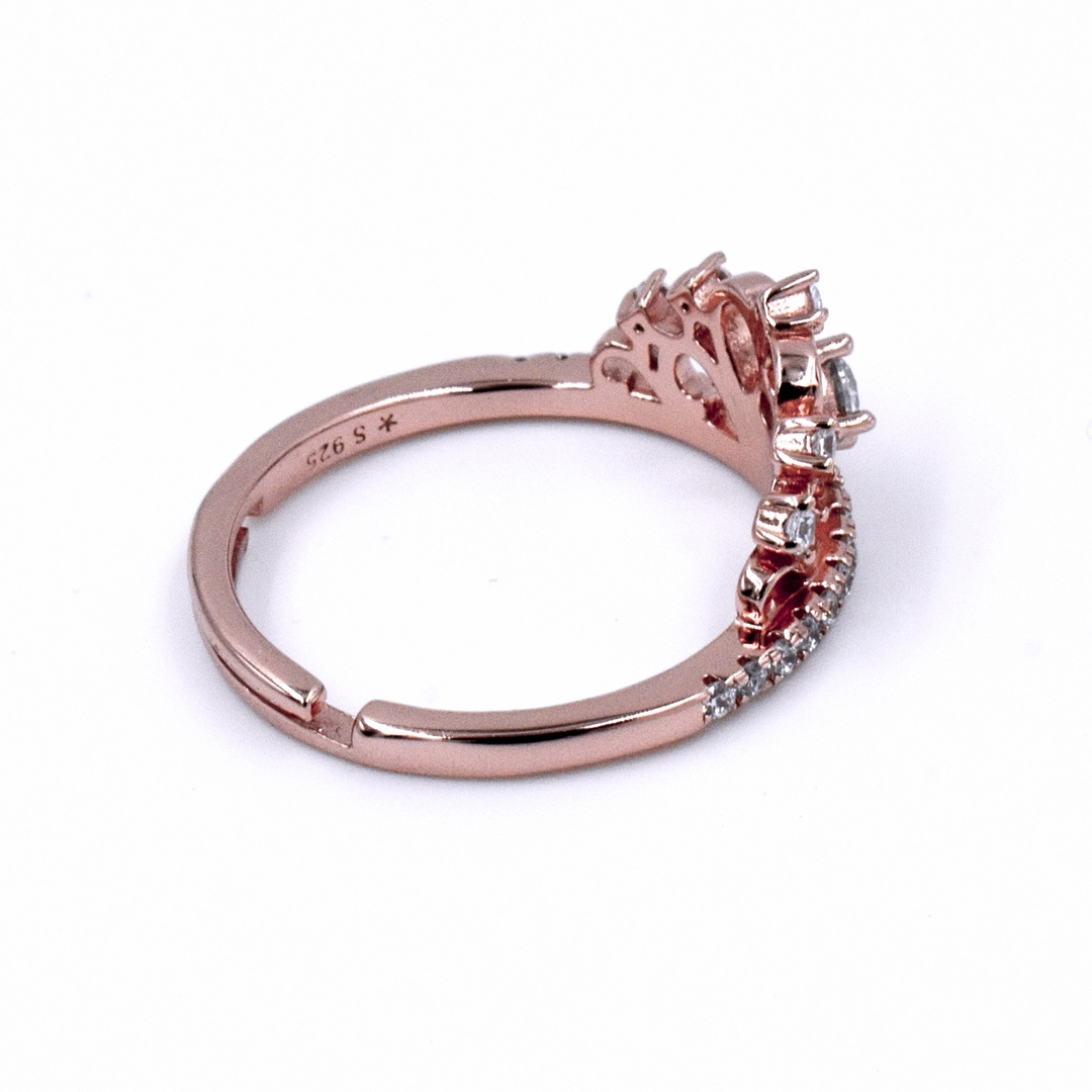 Rose Gold Crown Adjustable Ring for Women and Girls 1