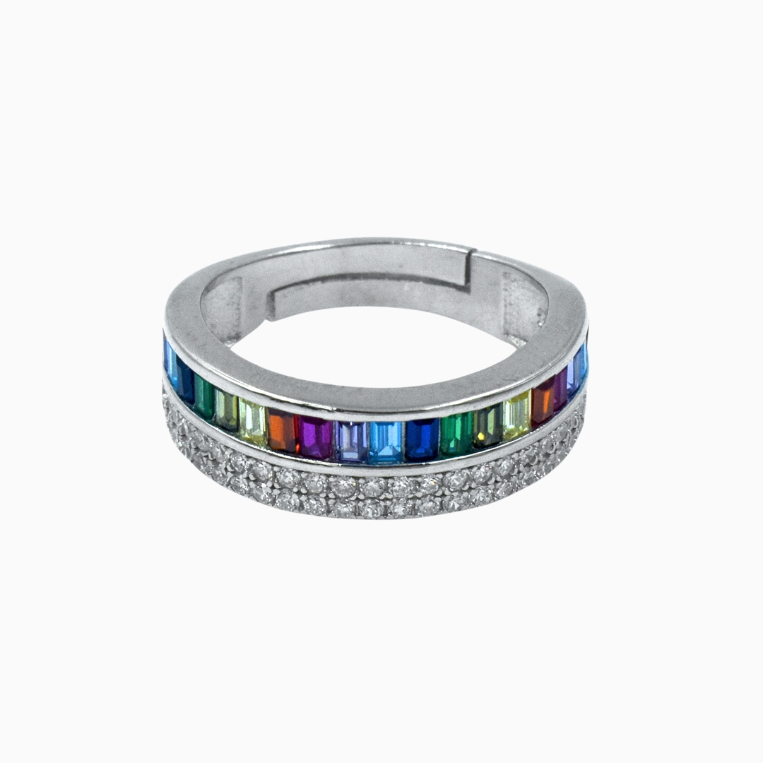 Rainbow Adjustable Ring for Women and Girl 0