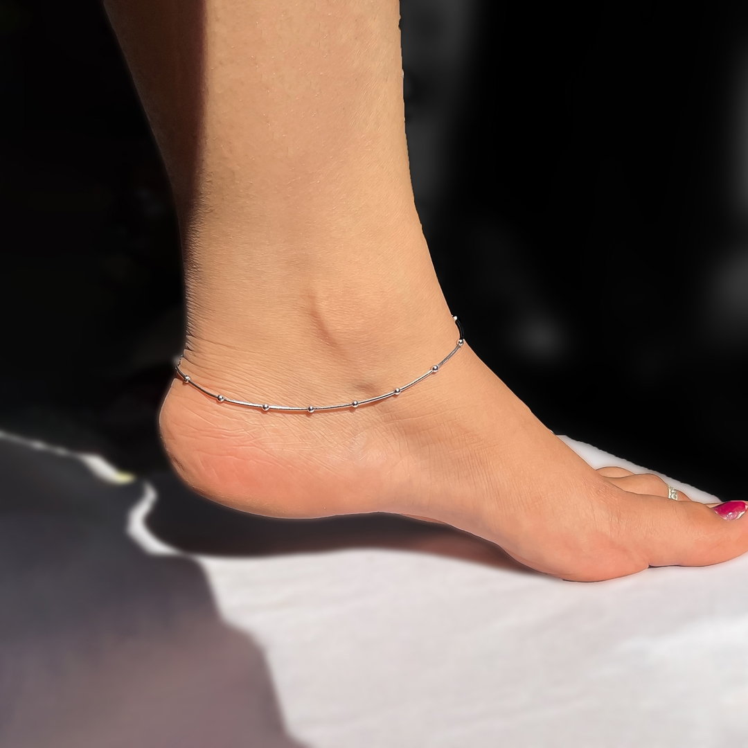 Minimal Ball Chain Anklet For Women & Girls 1