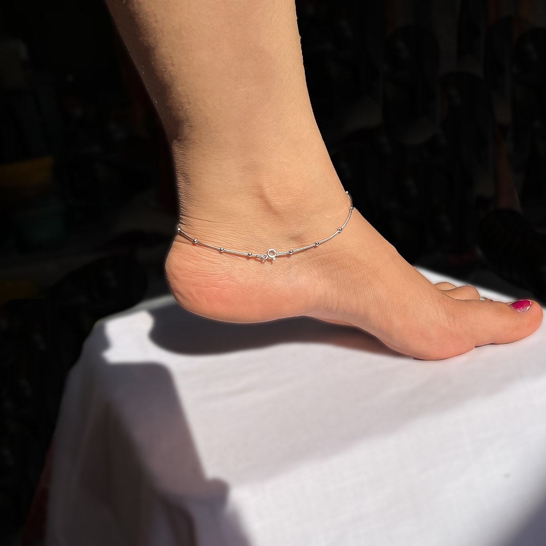 Minimal Ball Chain Anklet For Women & Girls 2