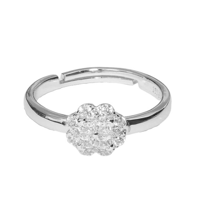 Rhodium Subtle Charm Ring for Women and Girls