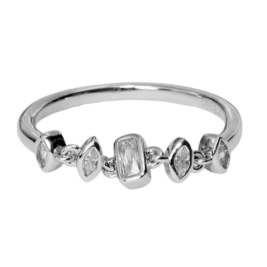 Chain Style CZ Ring for Women and Girls 0