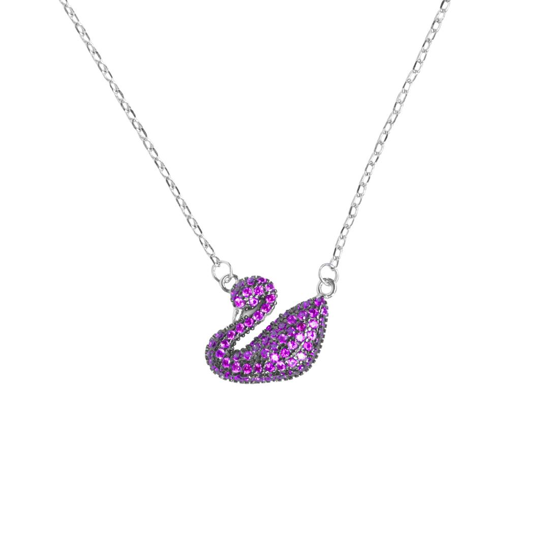 Swan Purple Diamond Necklace 0