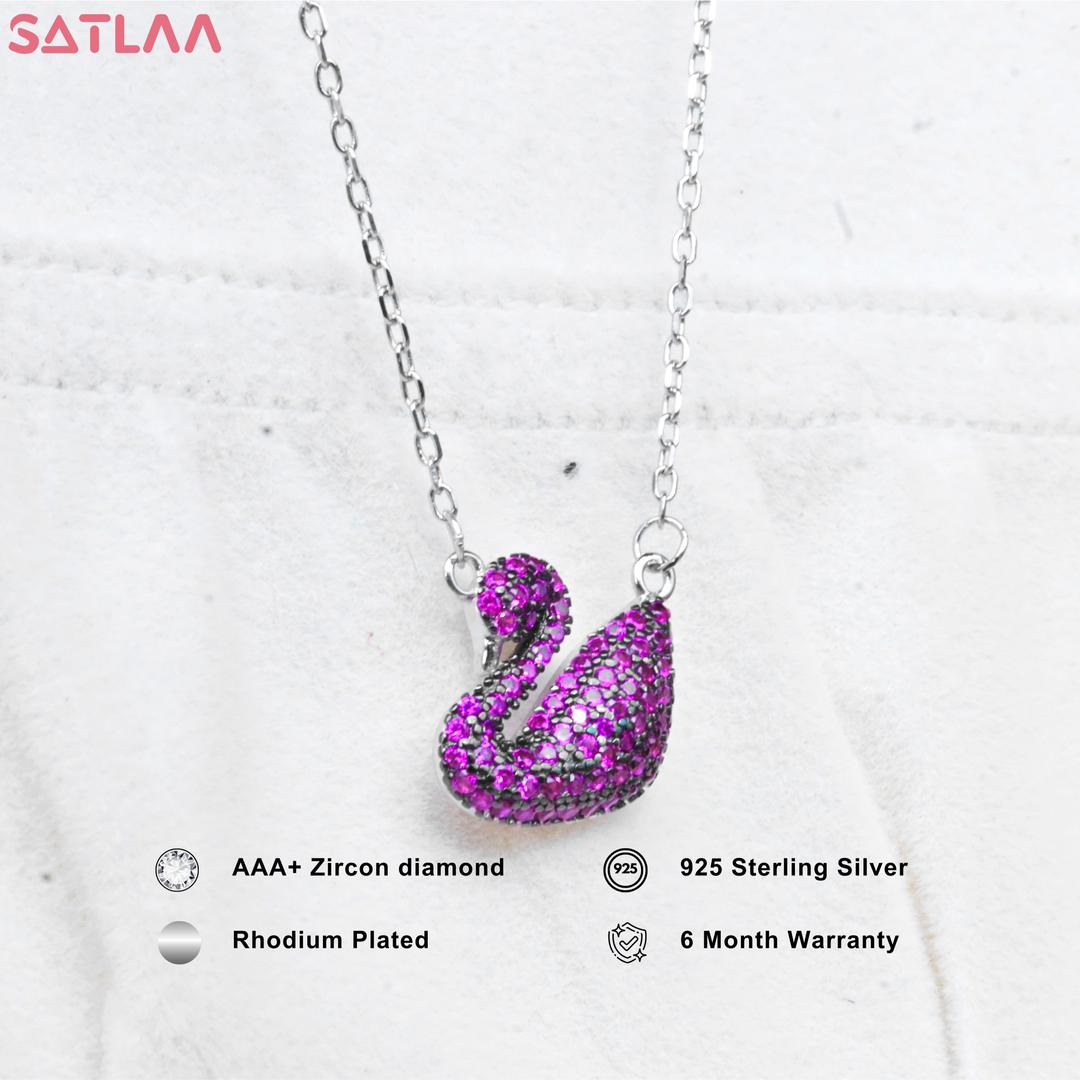 Swan Purple Diamond Necklace 1