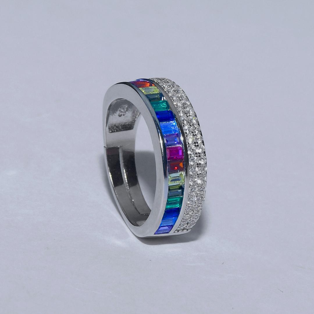 Rainbow Adjustable Ring for Women and Girl 3