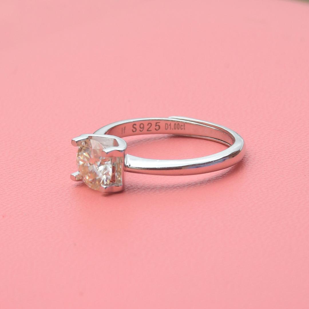 Moissanite Diamond Adjustable Ring for Girls and Women 3