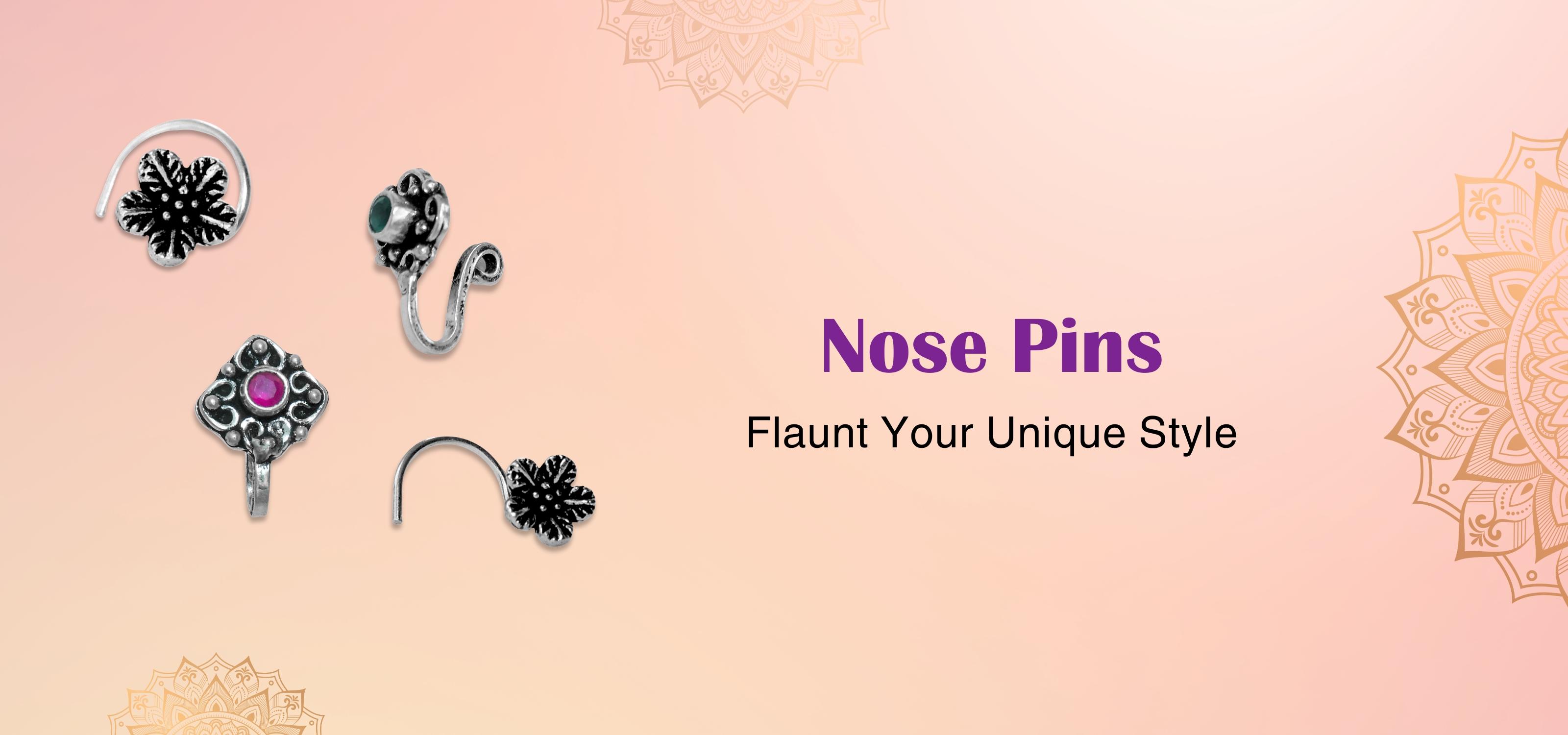 Silver Nose Pins| Handmade Sterling Silver Jewelry | Satlaa