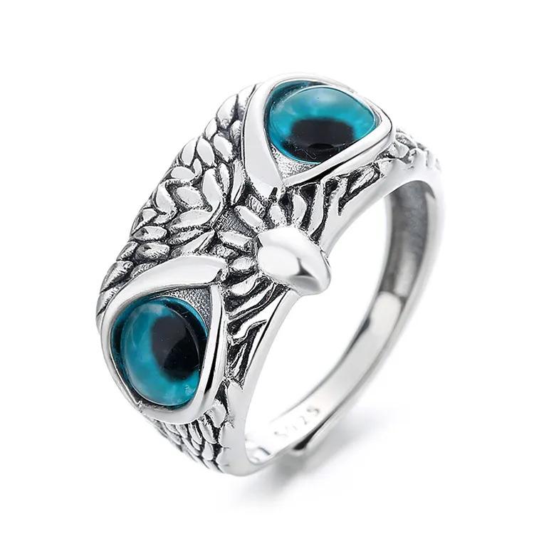 Owl Adjustable Ring for Men and Boys 0