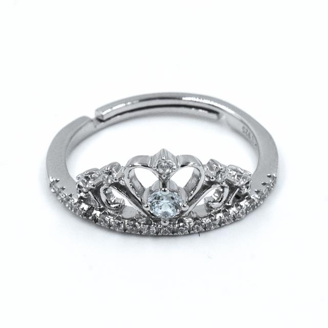 New 925 Sterling Silver Crown Adjustable Ring for Women and Girls