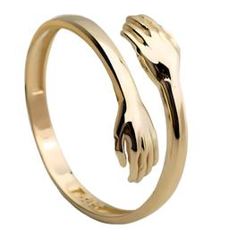 Silver Adjustable Gold Plated Hug Ring