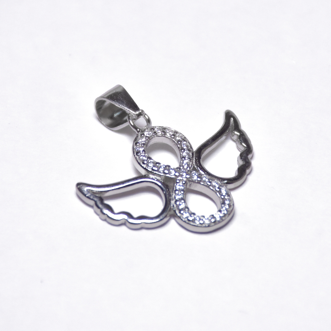 Silver Wings of Infinity Pendant Set 2