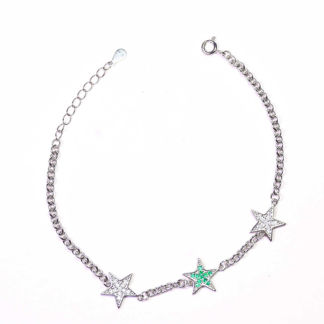 Silver Shining Star Bracelet 0