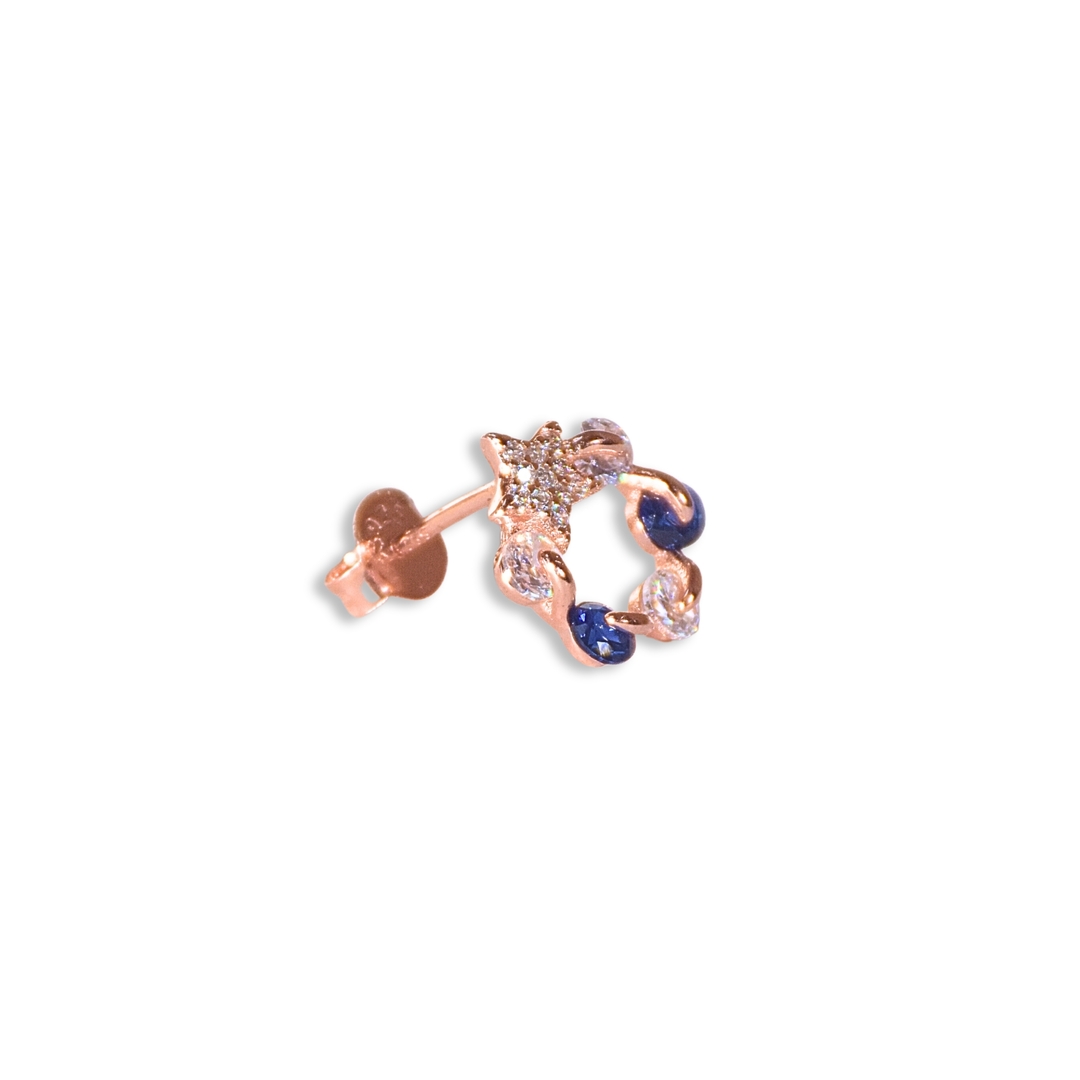 Rose Gold Twinkling Star Stud Earrings 1