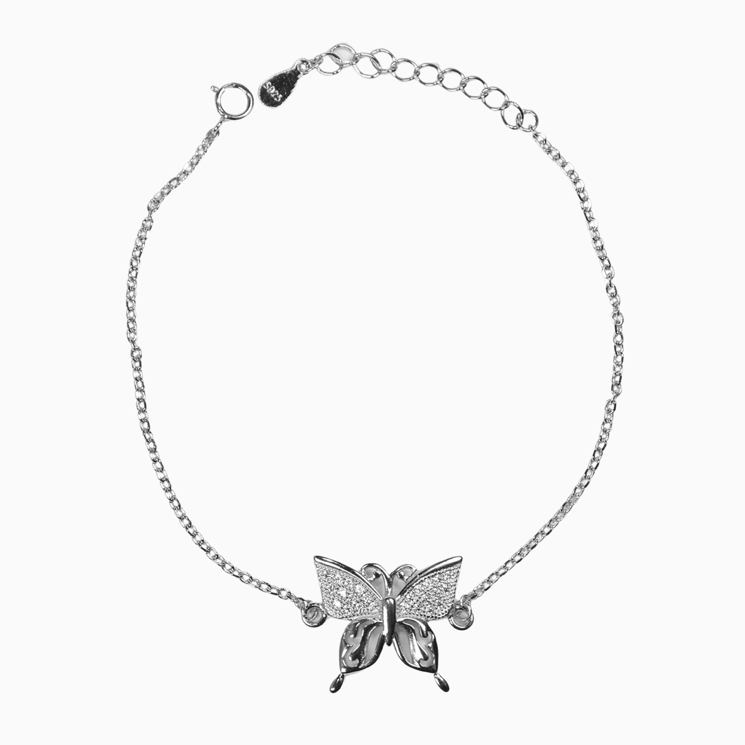 Silver Butterfly Whispering Wings Bracelet 0