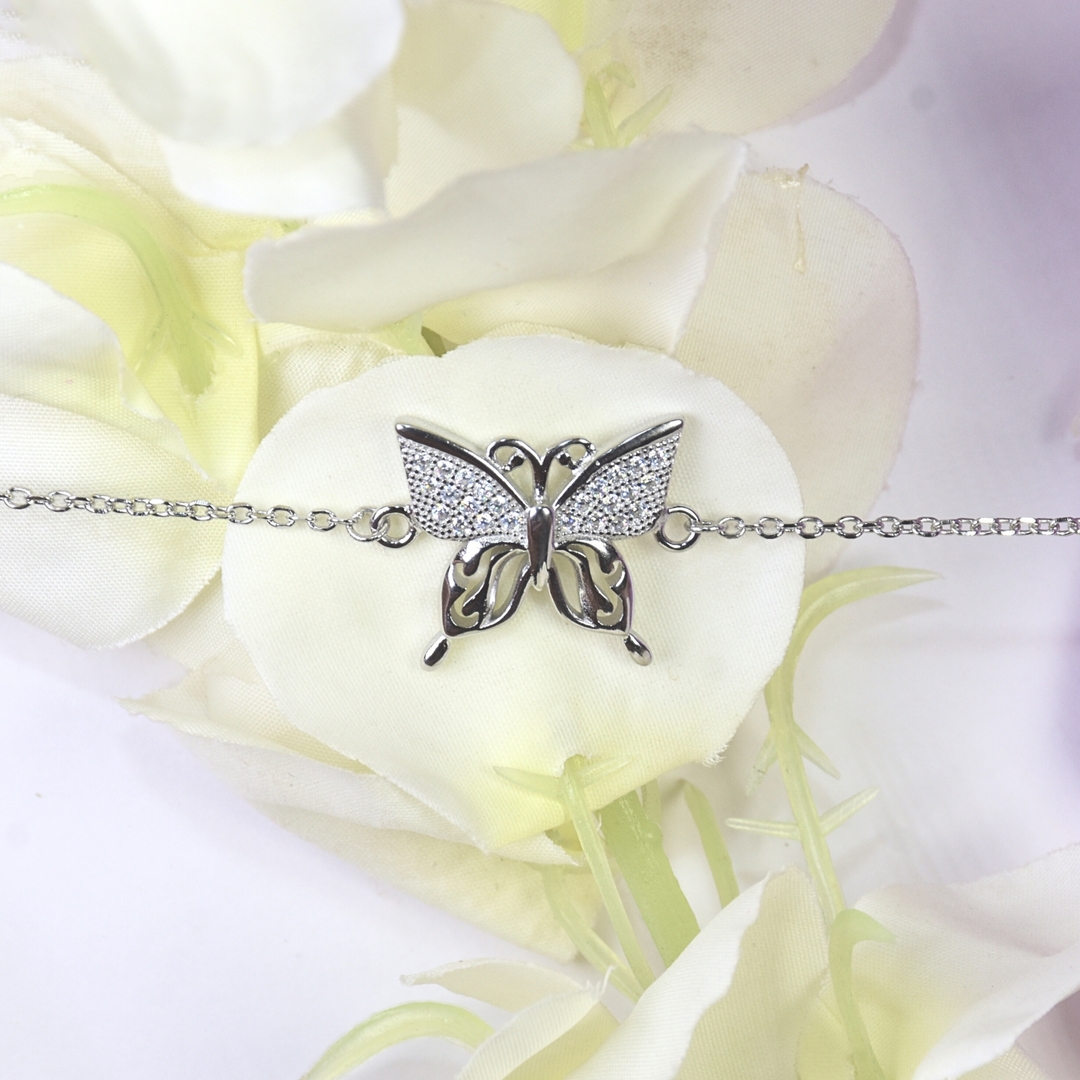 Silver Butterfly Whispering Wings Bracelet 2