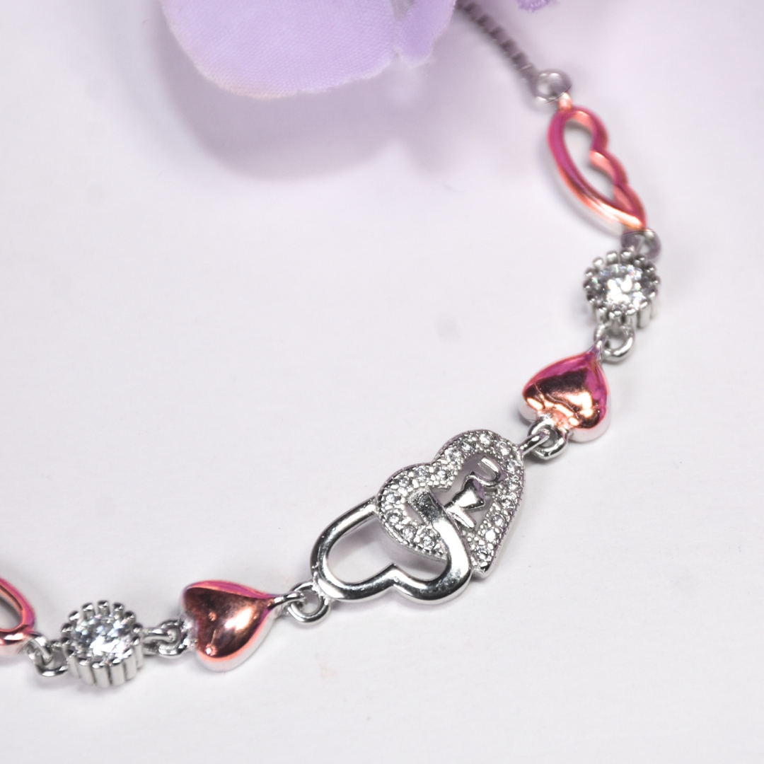 Silver Charming Heart Bracelet 2