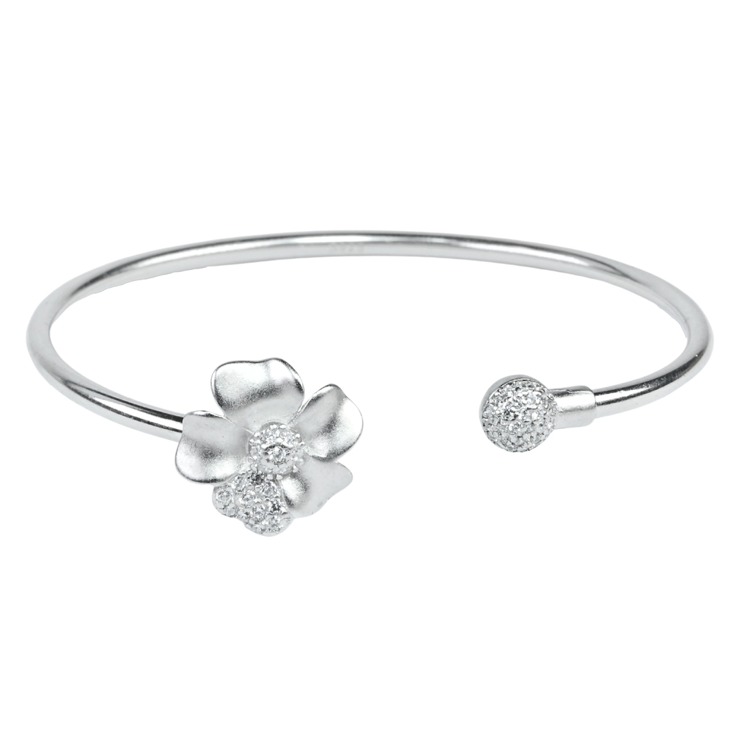 Flower Bangle Bracelet For Women & Girls 0