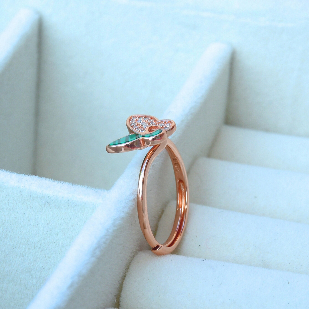 Rose Gold Butterfly Adjustable Ring for Women and Girl 2