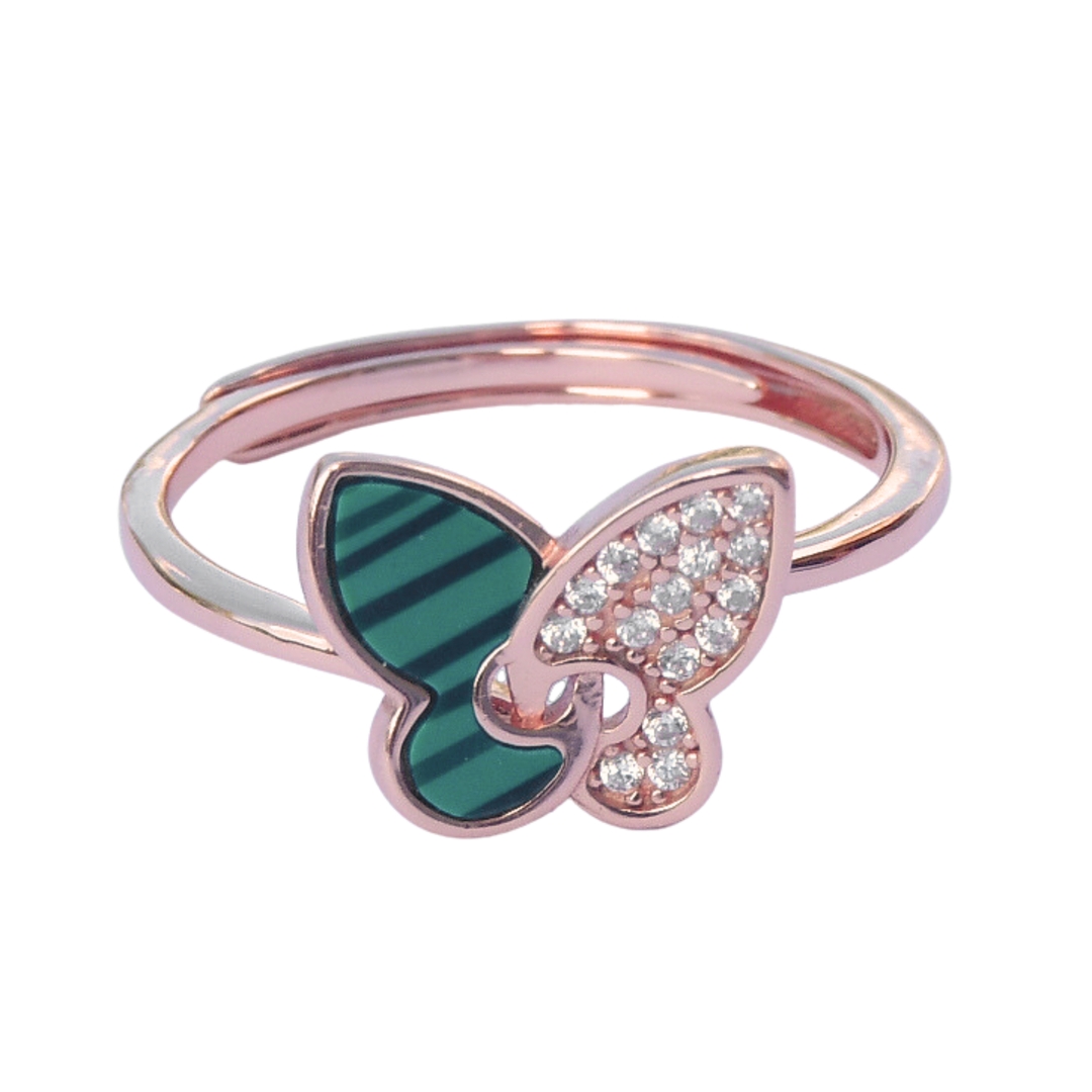 Rose Gold Butterfly Adjustable Ring for Women and Girl 0