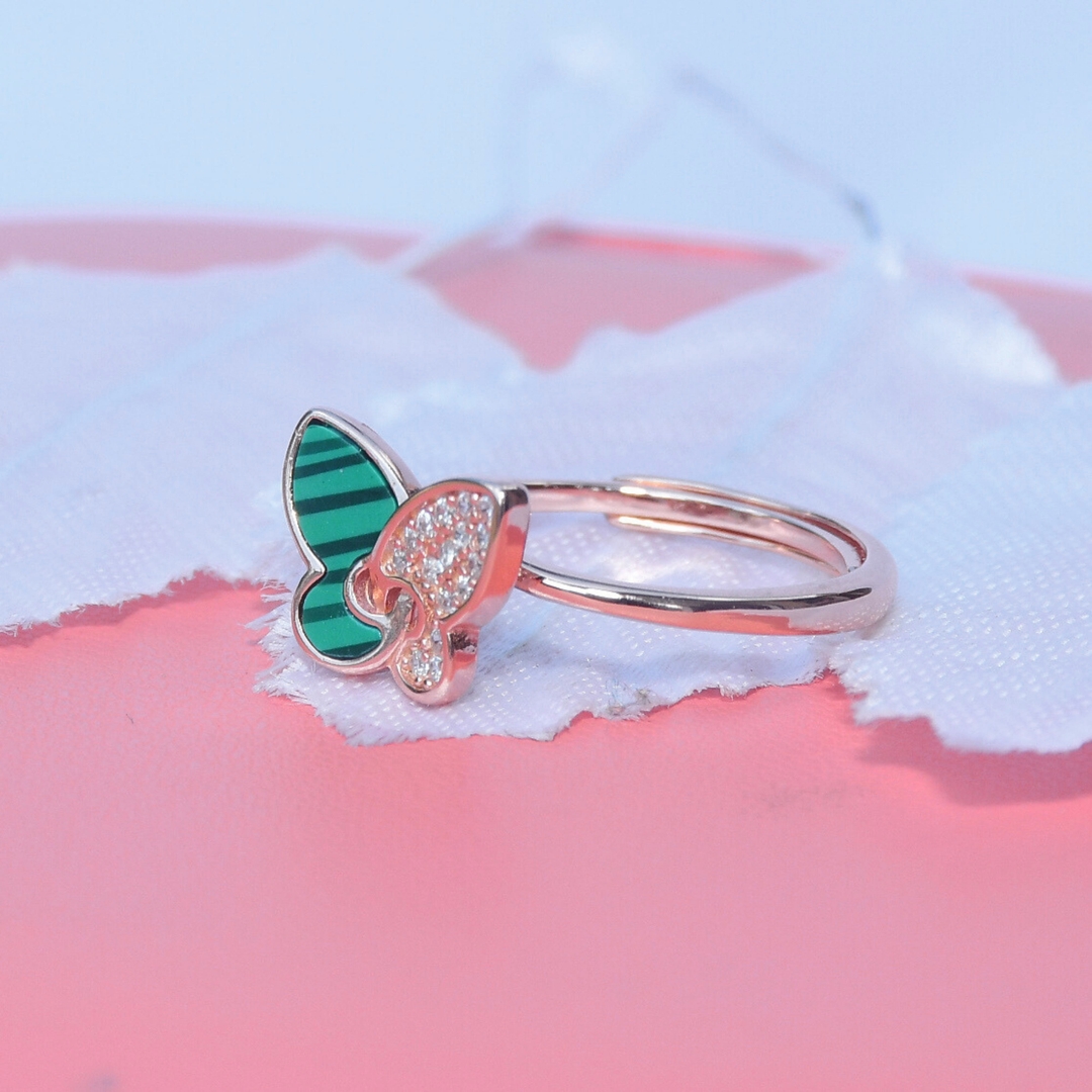 Rose Gold Butterfly Adjustable Ring for Women and Girl 1