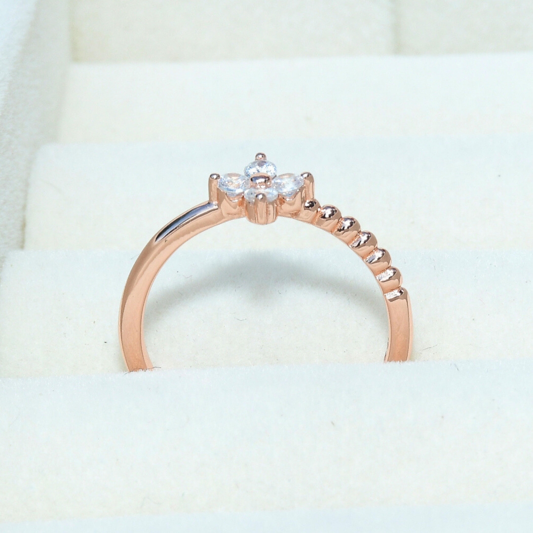 Rose Gold Cubic Zirconia Ball Ring for Women and Girls… 1
