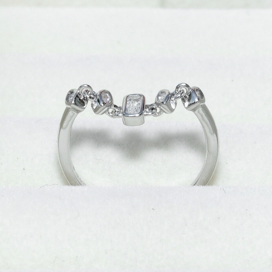 Chain Style CZ Ring for Women and Girls 2