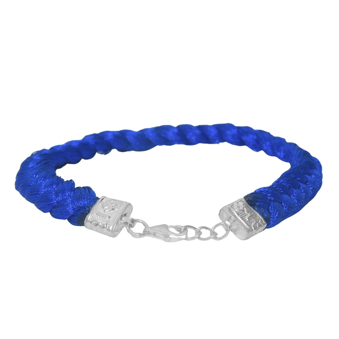 Blue String Braided Bracelet For Men & Boys 0