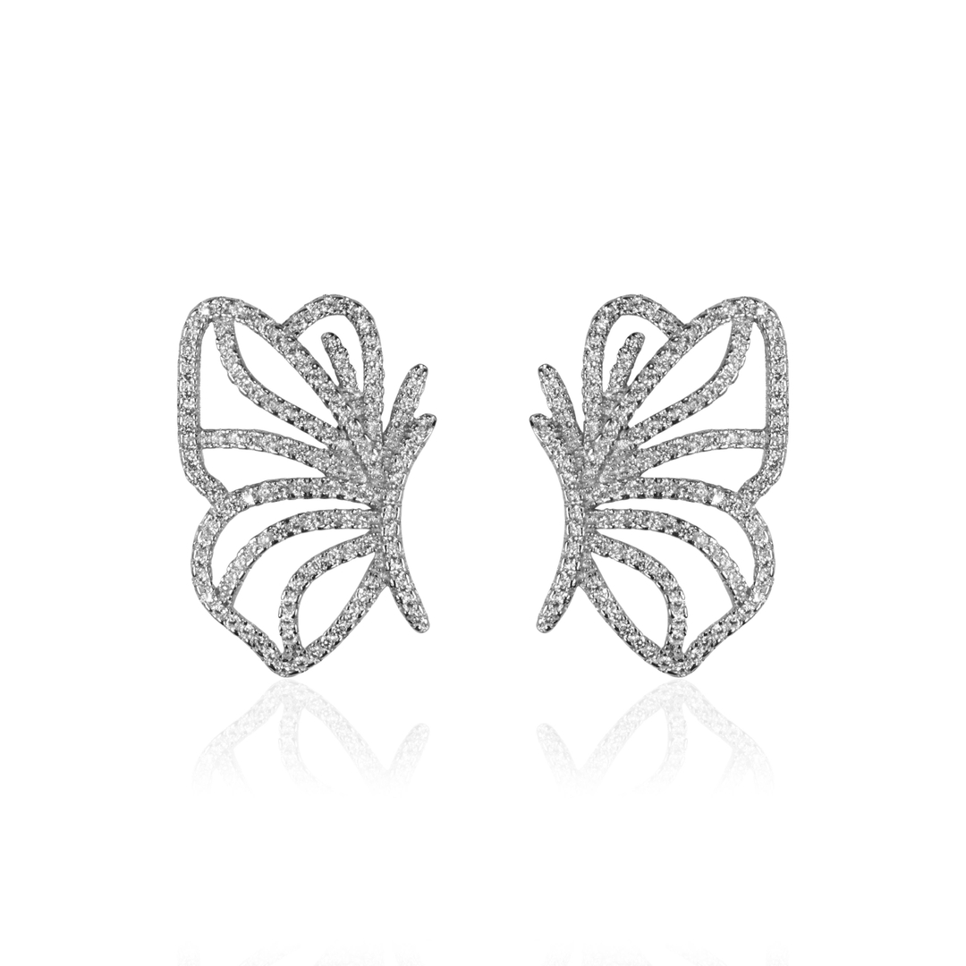 Butterfly Wings Stud for Women & Girls (Silver) 0