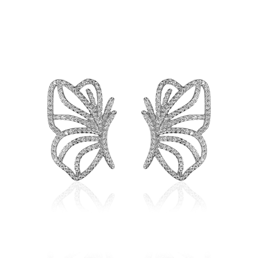 Butterfly Wings Stud for Women & Girls (Silver) 0