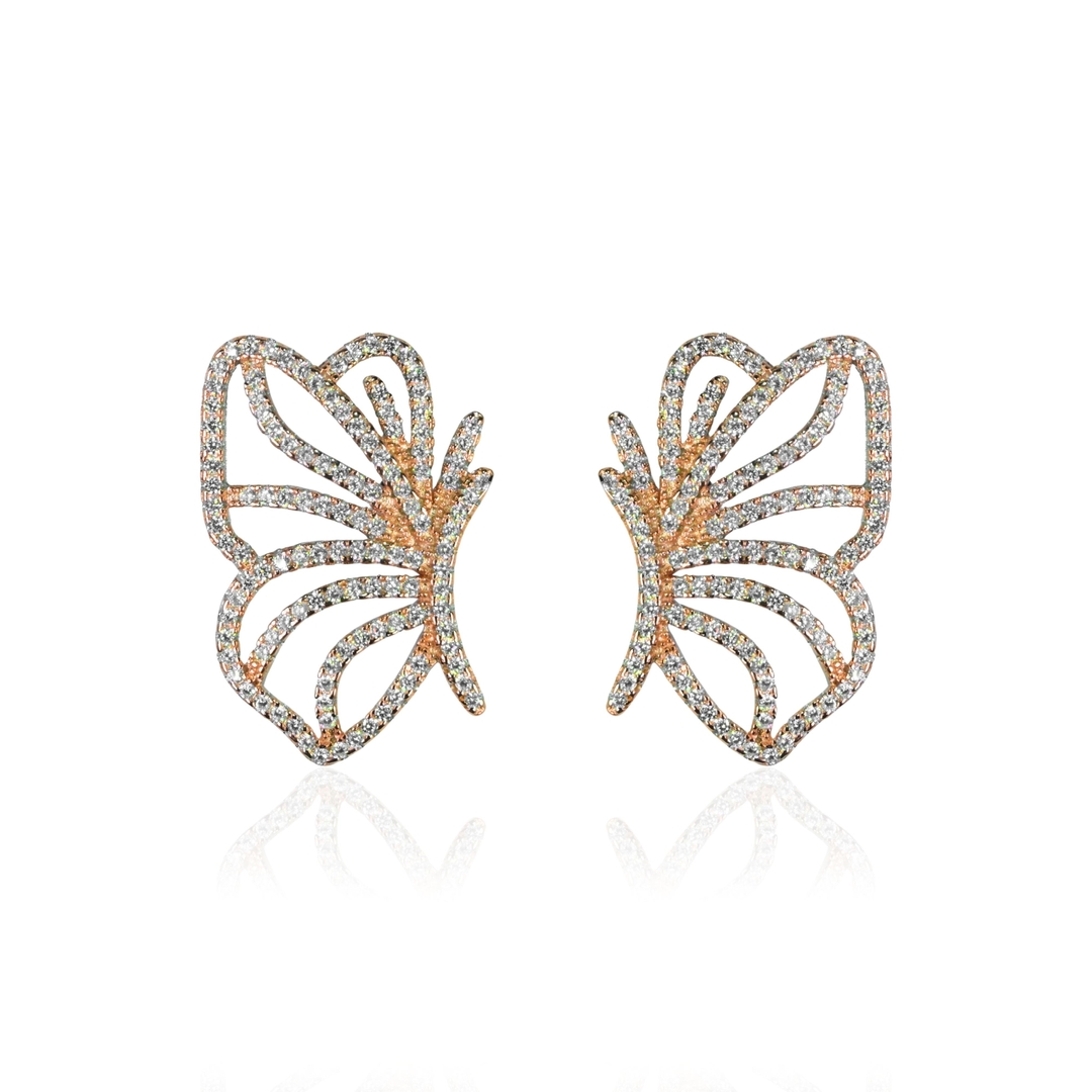 Rose Gold Butterfly Wings Stud for Women & Girls 0