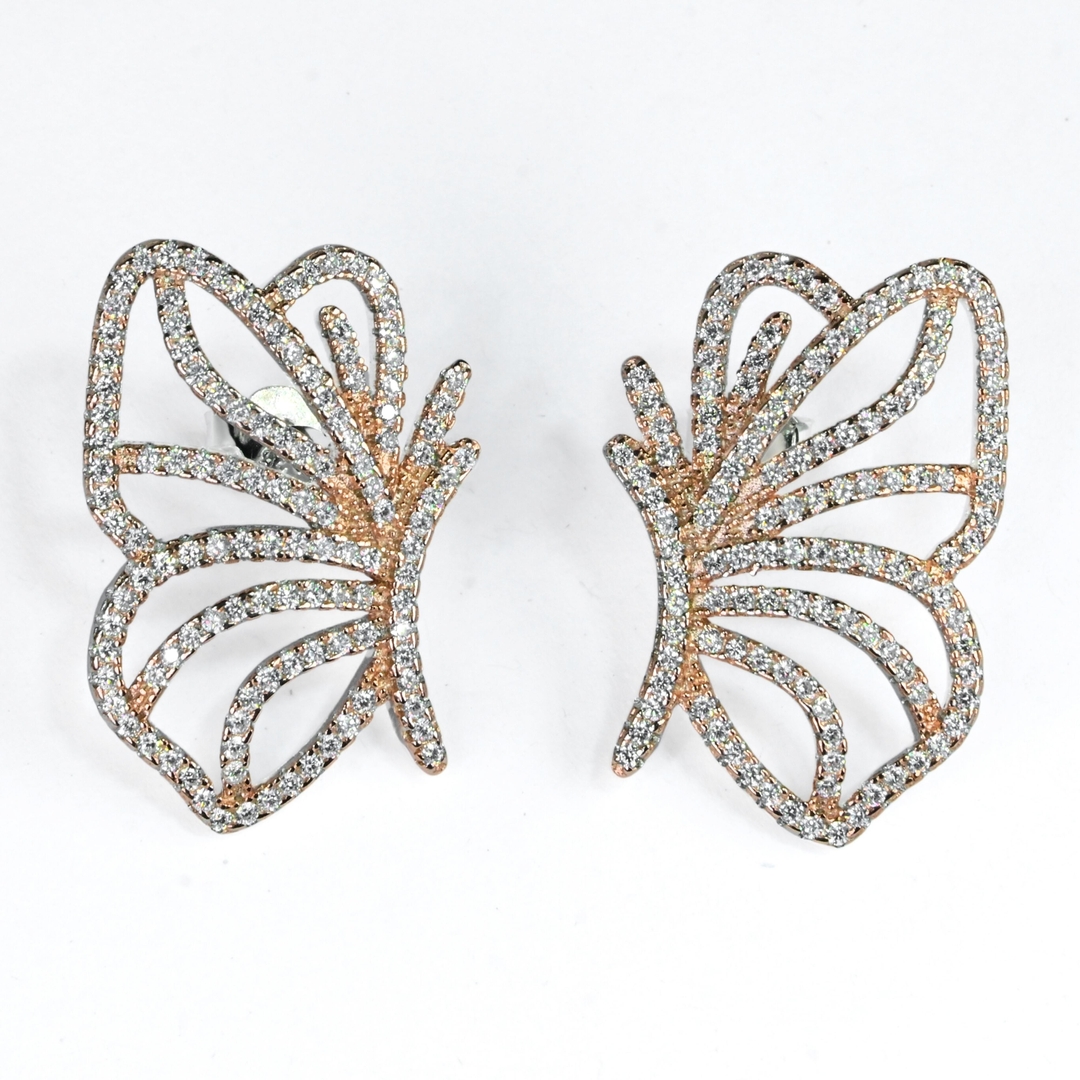 Rose Gold Butterfly Wings Stud for Women & Girls 3