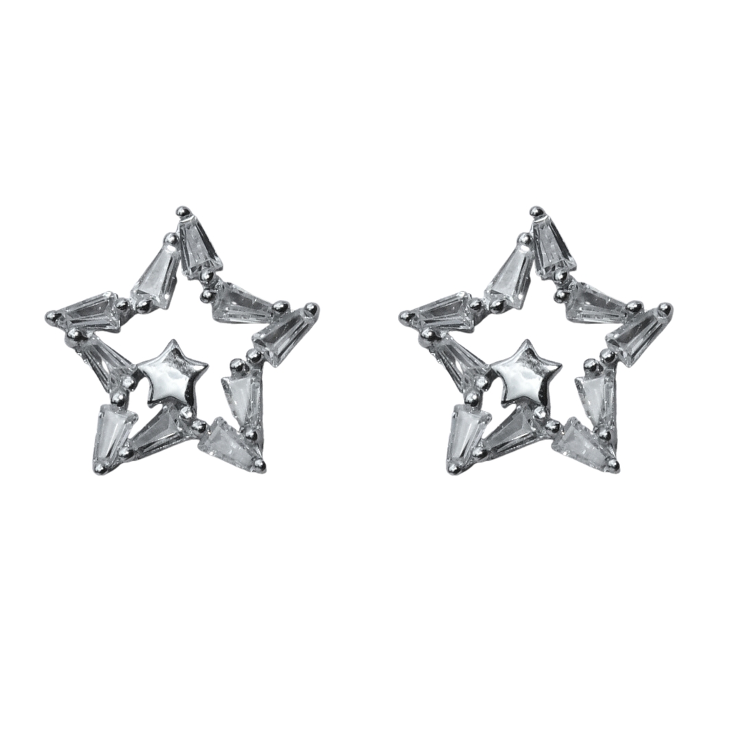 Diamond Star Stud Earrings 0