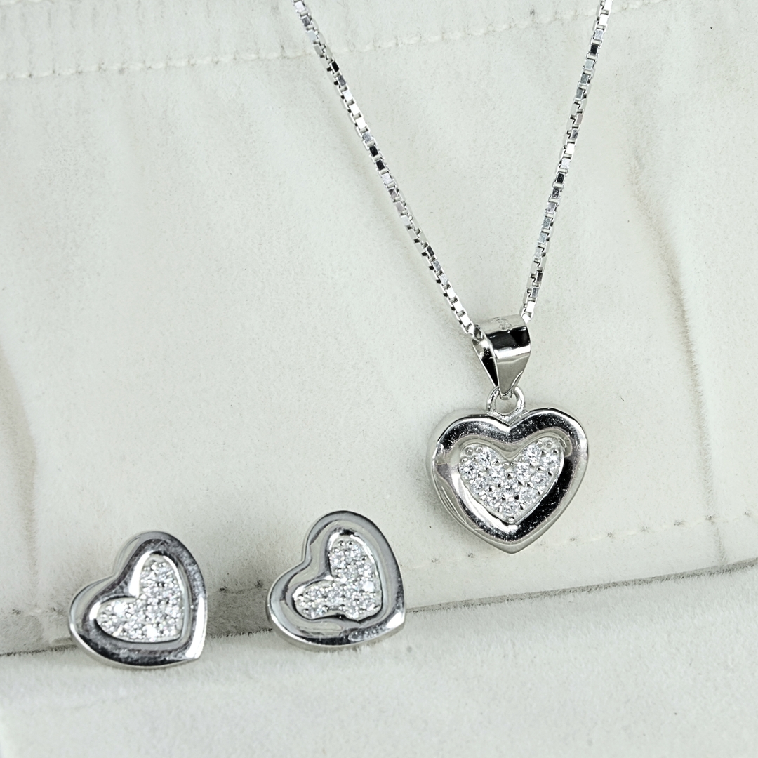 Silver Jewellery Set(Pendant Earring Set) 1