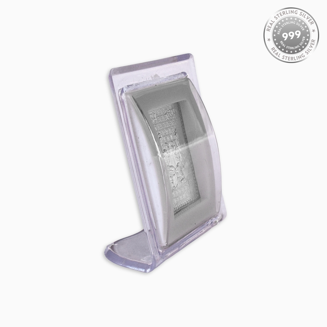 Sleek 925 Sterling Silver Laxmi-Ganesh Plaque - Modern Spiritual Decor with Frame - Ideal for Puja and Gifting - 6.5x7 CM 1