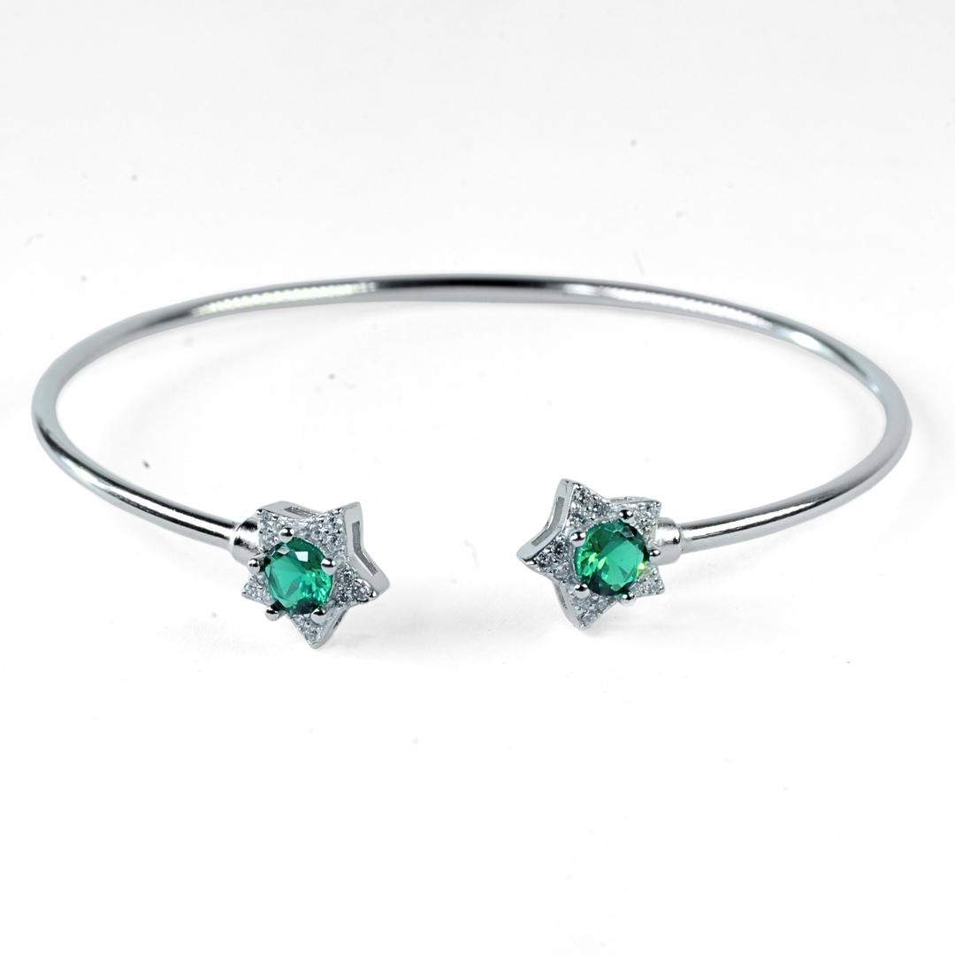 Green Diamond Bangle Bracelet For Women & Girls 0