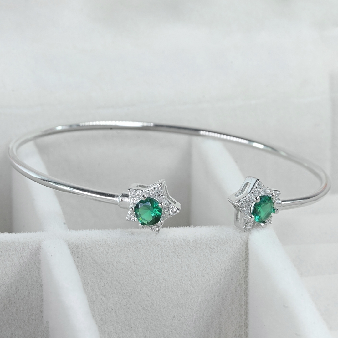 Green Diamond Bangle Bracelet For Women & Girls 2