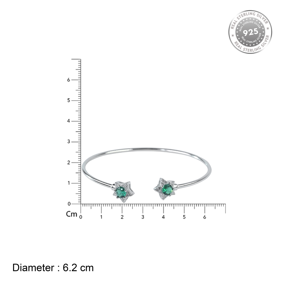 Green Diamond Bangle Bracelet For Women & Girls 3