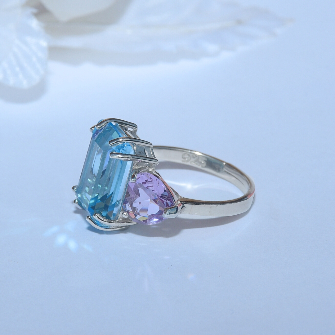 Purple Stone Adjustable Ring for Women and Girls 3