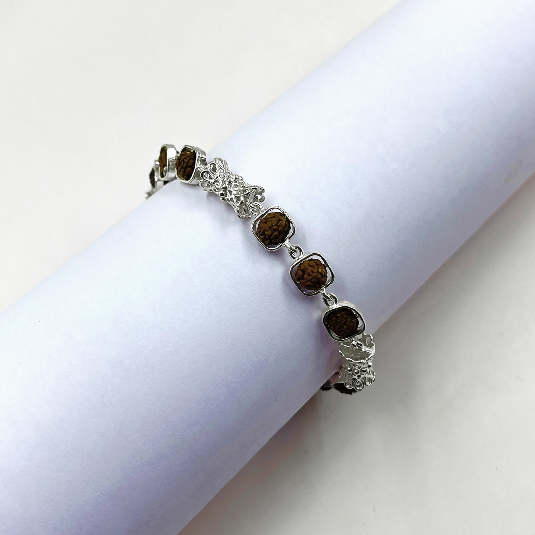Silver Rudraksha Silver Beads Bracelet for Unisex 2