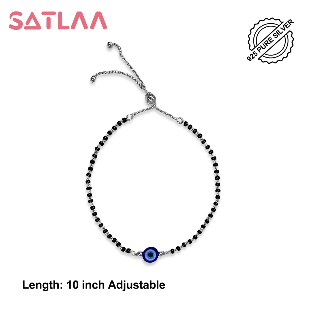 Silver Evil Eye Nazariya Bracelet for Girls and Women 3