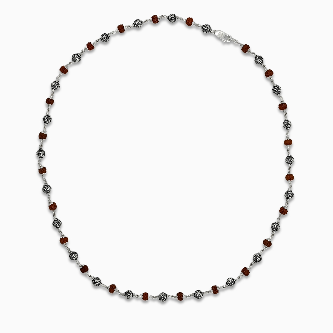 Silver Rudraksha Mala for Mens 0