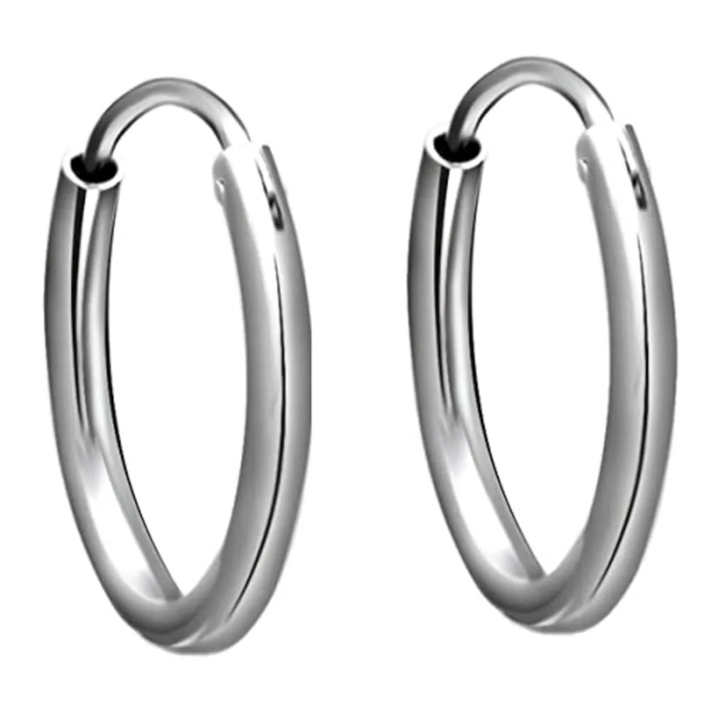 Elegant Silver Hoop Earrings 0