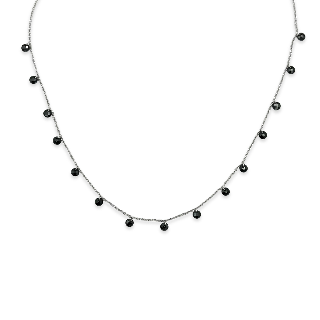 Silver Midnight Dewdrops Silver Necklace 0