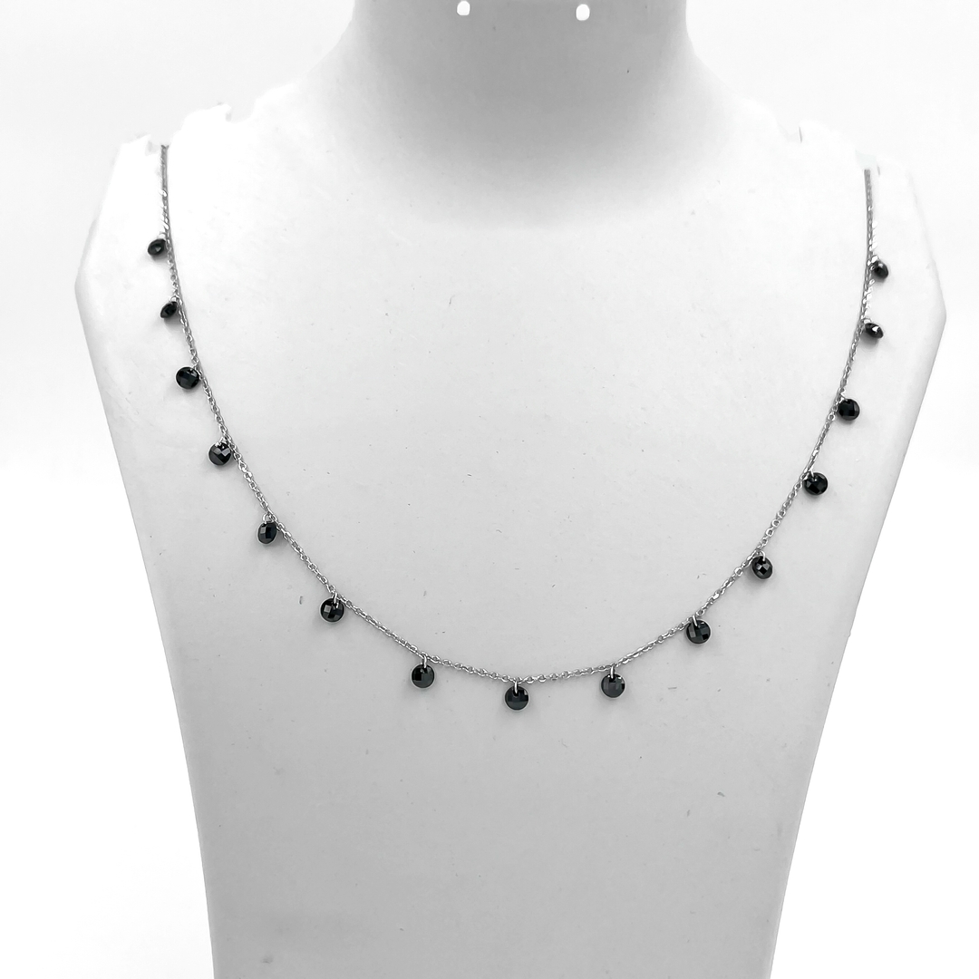 Silver Midnight Dewdrops Silver Necklace 1