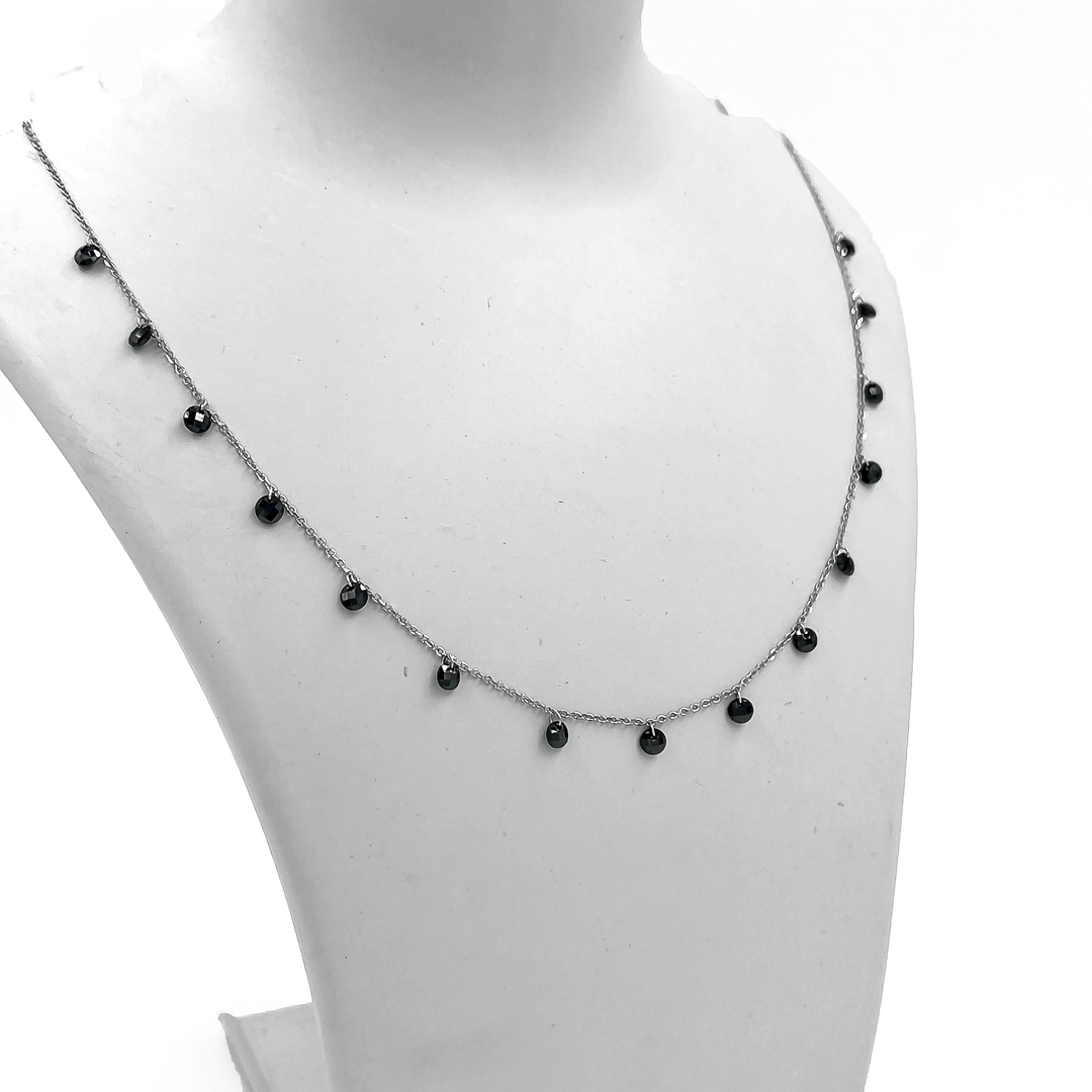 Silver Midnight Dewdrops Silver Necklace 2