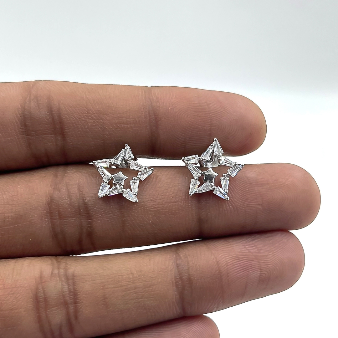 Diamond Star Stud Earrings 3