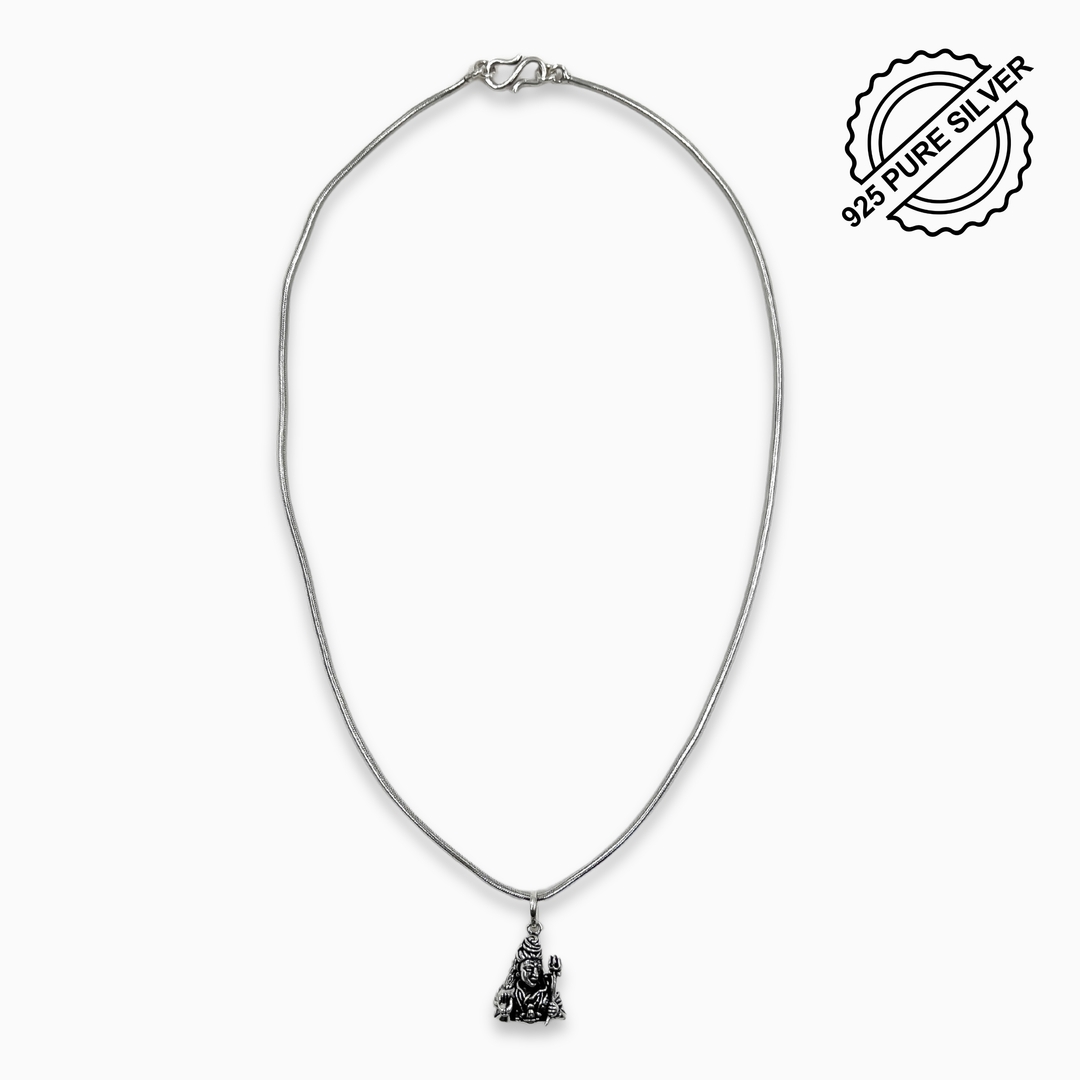 Silver lord Shiva Mahadev Pendant with Chain 5