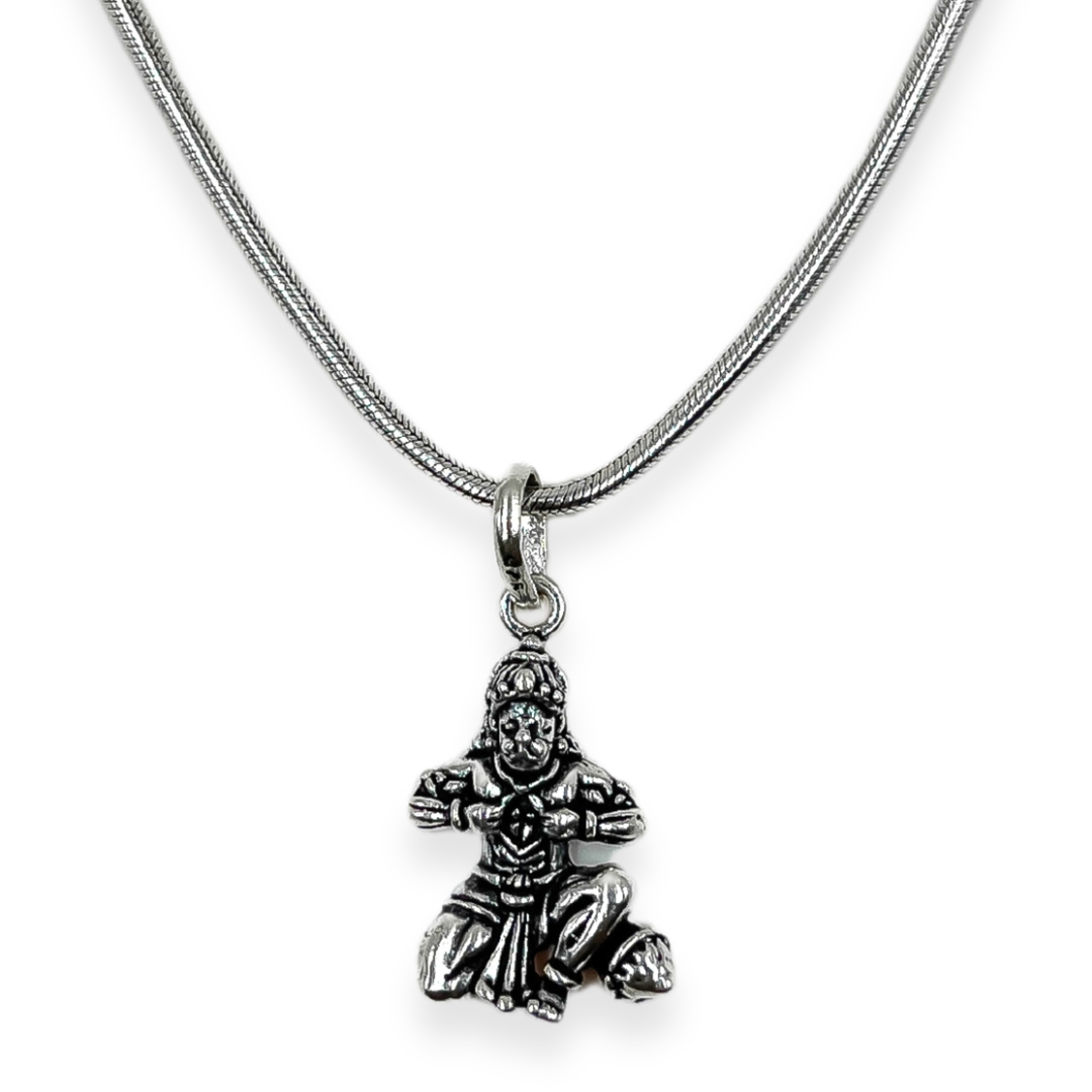 Silver lord Hanuman Pendant Locket with Chain 0