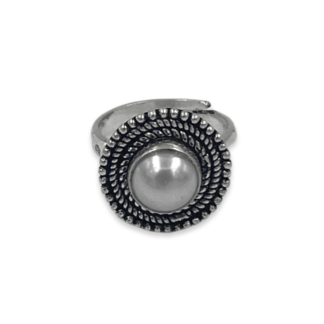 Silver White Pearl Ring for Women and Girls 0